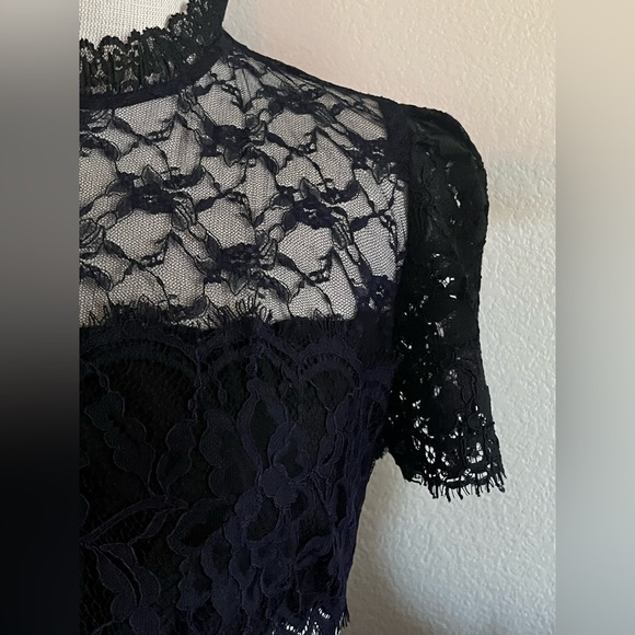 Sandro Black and White Lace Mini Dress size 1 🎩🎩 - Picture 4 of 12